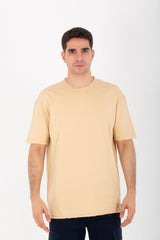 Mens Oversize Basic Plain T-shirt With Short Sleeves And A Round Neck
