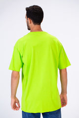 تي شيرت رجالي دائري كبير الحجم بتصميم بسيط وعصري