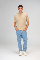 Mens Slim Fit Trico T-Shirt with Short Sleeves And Crew Neck