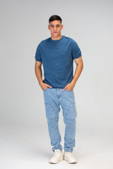 Mens Slim Fit Trico T-Shirt with Short Sleeves And Crew Neck
