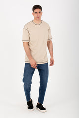 Mens Basic Oversize T-shirt With Round Neck And Short Sleeves