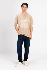 Men's Oversized Front Flip Text Print T-shirt