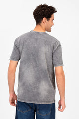 تي شيرت رجالي مطبوع بأكمام نصفية كبيرة الحجم