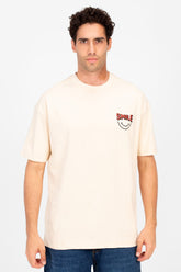 تي شيرت رجالي دائري مطبوع بقصّة عادية