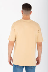 Men's Oversize Printed T-shirt With A Round Neck And Summer Melton Material