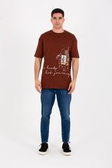 Mens Oversize Round Neck T-shirt With Short Sleeves And Full Print