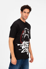 تي شيرت ميلتون رجالي عالي الجودة بقصة عادية وطبعة طماطم أمامية