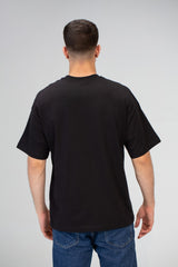تي شيرت رجالي كبير الحجم بأكمام قصيرة ورقبة دائرية ومصنوع من مادة ميلتون