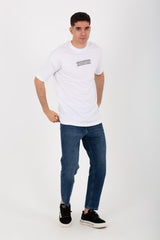 Mens Oversize Round T-shirt With Front And Back Print And Summer Melton Material