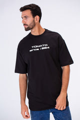 Men's Oversize T-shirt With A Round Neck And Tomato Print On The Front