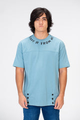Men's Oversize T-shirt With A Round Neck And A Print At The Neck