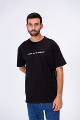 Mens Round Oversize Basic Printed T-shirt Transparent from the sides With A Modern Fit