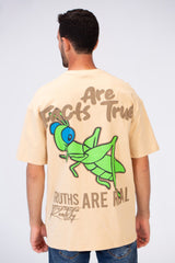 Mens Oversize Round Neck Printed T-shirt With Summer Melton Material