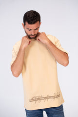 Mens Oversize Round Neck Printed T-shirt With Summer Melton Material