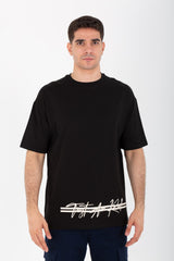 Mens Oversize Round Neck Printed T-shirt With Summer Melton Material