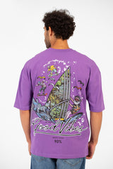 Men's Summer Graphic Print Oversized Round Neck Short Sleeve T-Shirt