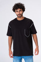 Mens Oversize Fit Crew Neck T-shirt With A Unique Cut