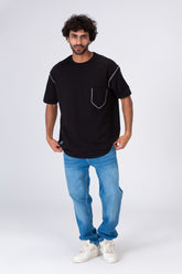 Mens Oversize Fit Crew Neck T-shirt With A Unique Cut
