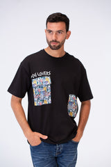 تي شيرت رجالي كاجوال كبير الحجم بأكمام قصيرة