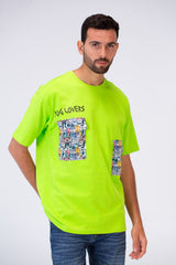 تي شيرت رجالي كاجوال كبير الحجم بأكمام قصيرة