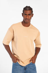 Men's Tomato Summer Melton Oversized T-Shirt With Short Sleeves And Crew Neck