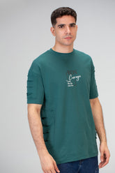Mens Oversize Short Sleeves T-shirt With Round Neck And Milton Material