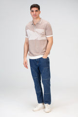 Mens Slim Fit Polo Trico T-Shirt With Zip Up Collar And Short Sleeves