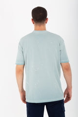 Mens Oversized Crew Neck Half Sleeves Cutting T-shirt