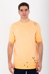 Mens Oversized Crew Neck Half Sleeves Cutting T-shirt