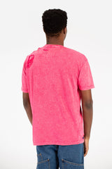 تي شيرت رجالي كبير الحجم مغسول ومقطع