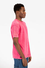 تي شيرت رجالي كبير الحجم مغسول ومقطع