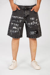 Men's Tomato Cutting Printed Five Pockets Denim Short