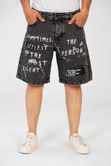 Men's Tomato Cutting Printed Five Pockets Denim Short