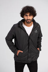 Men's Casual Full Zipper Waterproof Front Print Side Pockets Jacket With Unique Style