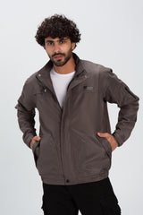 Men's Casual Full Zipper Front & Back Printed Waterproof Jacket With Unique Style