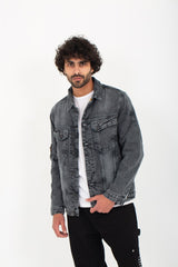 Men's Denim Casual Slim Fit Basic Inside Fur Jackets With Front Pockets