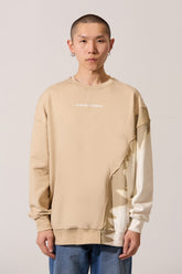 Men's Round Neck Sweatshirt Modern Design Long Sleeve Melton Oversize