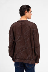 سويت شيرت رجالي كبير الحجم مطبوع برقبة دائرية