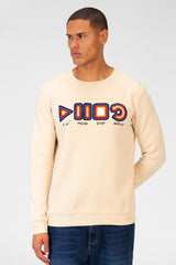 سويت شيرت رجالي برقبة دائرية وطبعة أمامية