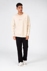 سويت شيرت رجالي مطبوع برقبة دائرية مصنوع من مادة ميلتون