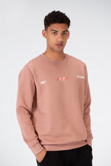 سويت شيرت رجالي مطبوع برقبة دائرية مصنوع من مادة ميلتون