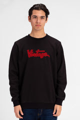 سويت شيرت رجالي برقبة دائرية وطبعة نص أمامية