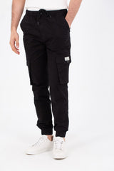 Mens Gabardine Pants With Elastic Waistband And Modern Side Pockets