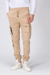 Mens Elastic Waist Gabardine Shrwal Pants With Pockets And Front Zipper