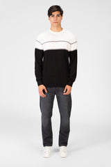 Men's Two Tone Crew Neck Sweater Pullover