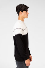 Men's Two Tone Crew Neck Sweater Pullover