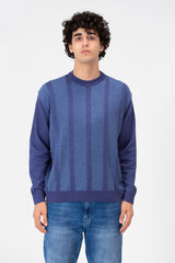 Men's Round Striped Long Sleeve Pullover