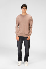 Men's Round Neck Plain Pullover With Long Sleeves