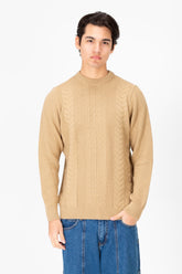 Men's Long Sleeve Round Neck Knitted Pullover Sweater