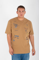 Men's Big Size Printed Round Neck T-shirt With Short Sleeves In Cotton Material